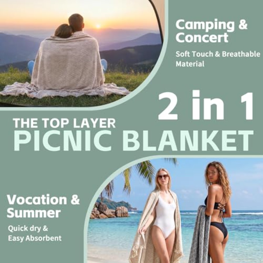2 in 1 Extra Large Boho Beach  - Beach Towel Large ulasan dan harga