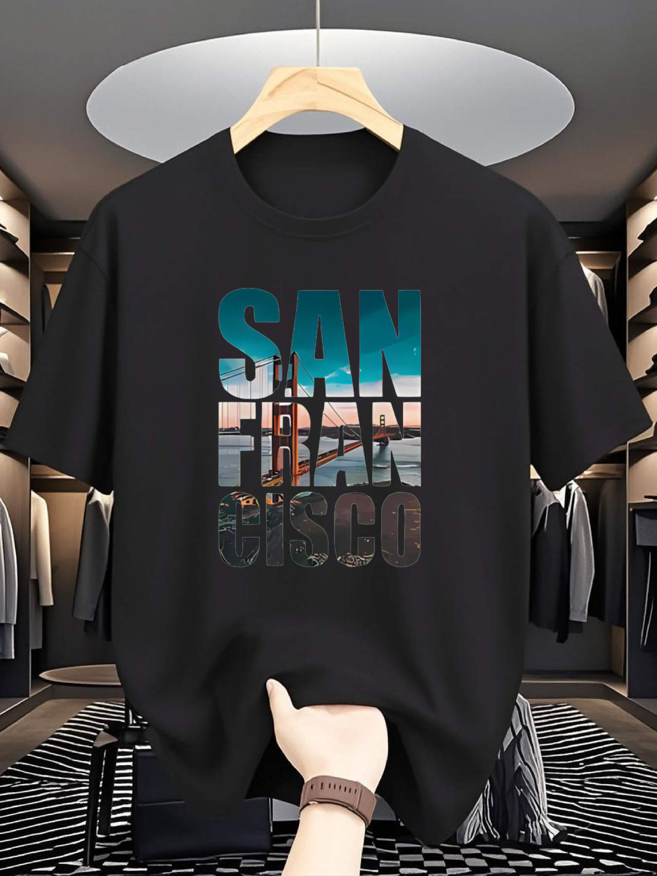 Men's SAN FRAN CISCO Graphic T - Tee Graphic Print ulasan dan harga