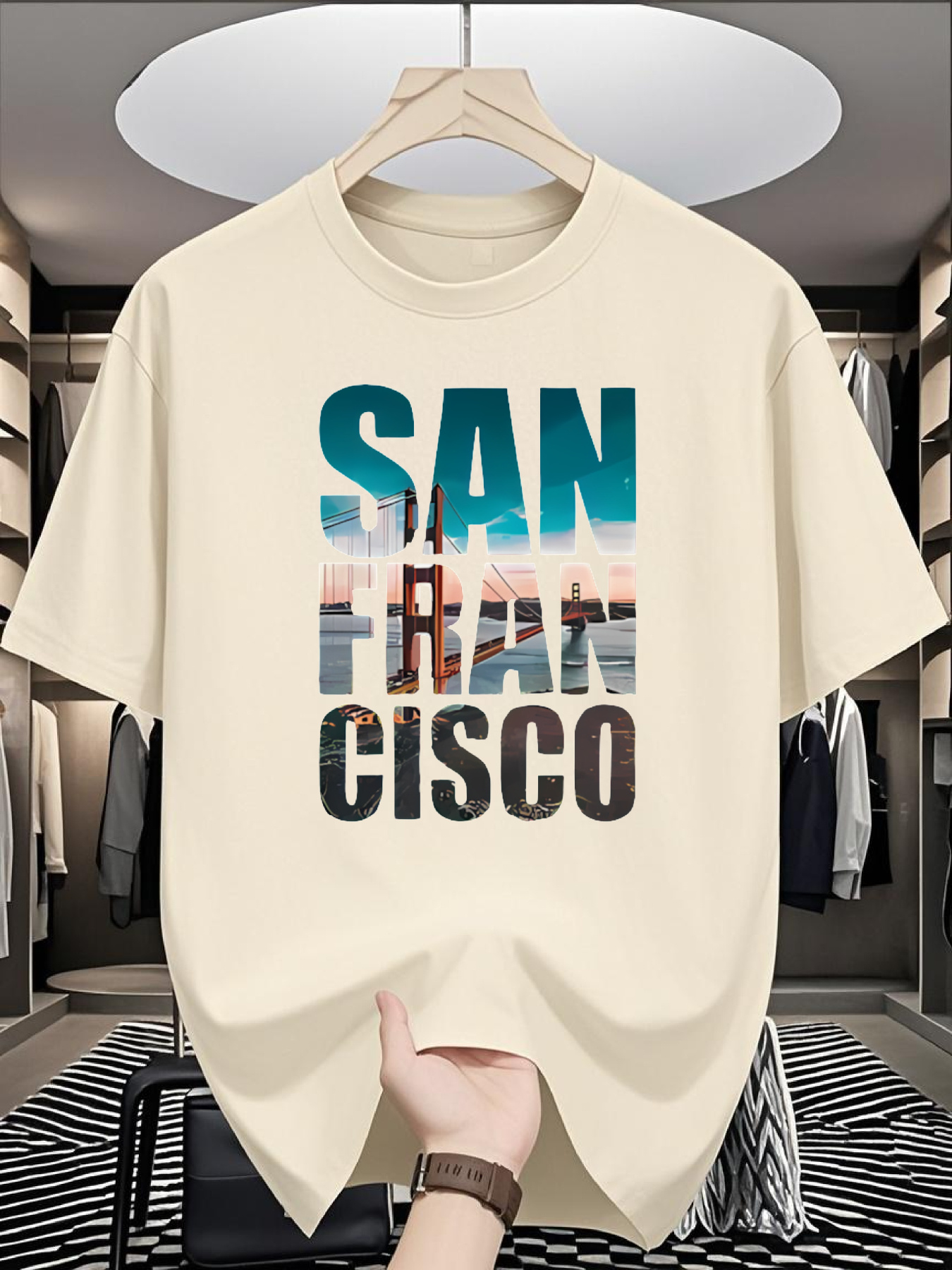 Men's SAN FRAN CISCO Graphic T - Tee Graphic Print ulasan dan harga