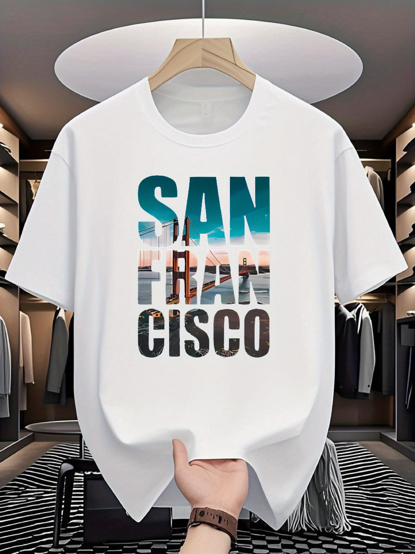 Men's SAN FRAN CISCO Graphic T - Tee Graphic Print ulasan dan harga