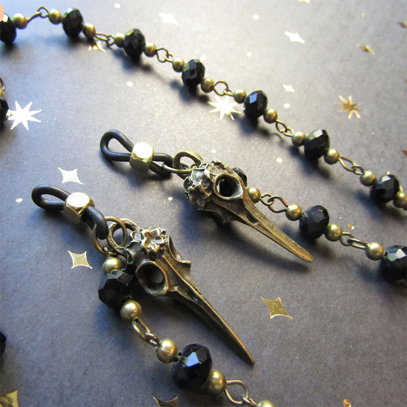 Gothic Ornate Raven Statement  - Sunglass Retainer Cord ulasan dan harga