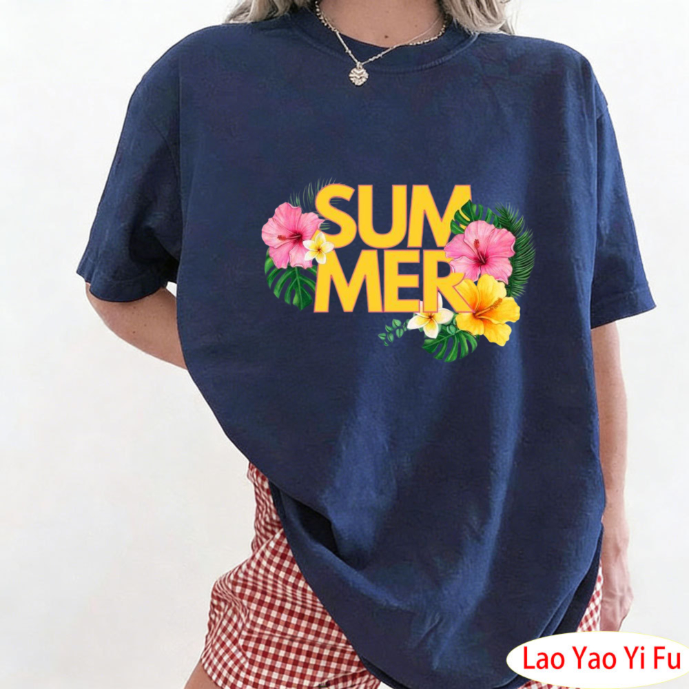Summer Tropical Floral T-Shirt - Resort Shirt Floral ulasan dan harga