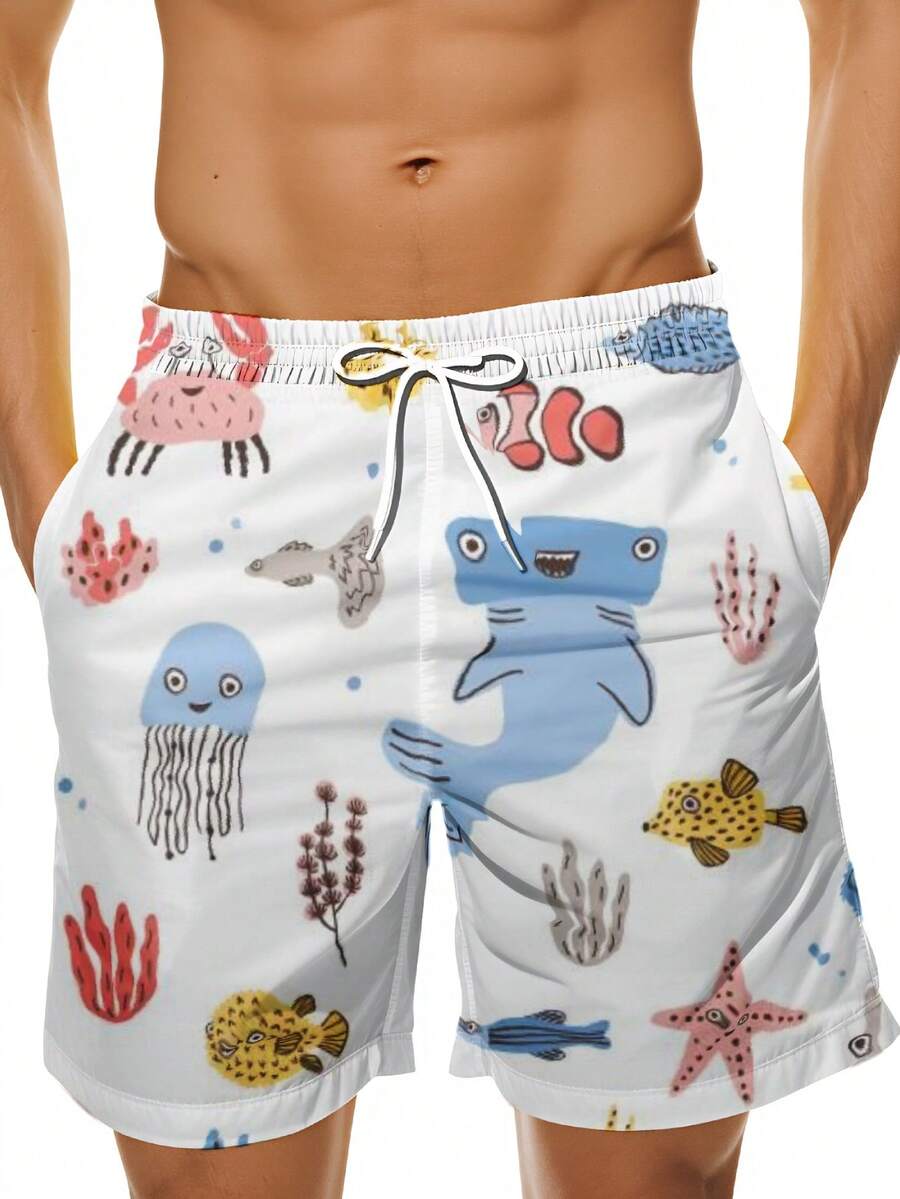 Mens White Quick Dry Swim Trun - Swim Trunk Quick Dry ulasan dan harga