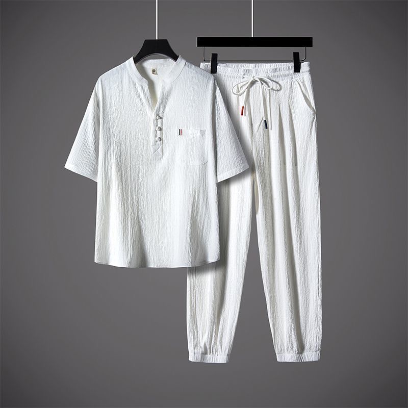 New Summer Fashion Trendy Cott - Linen Shirt Breathable ulasan dan harga