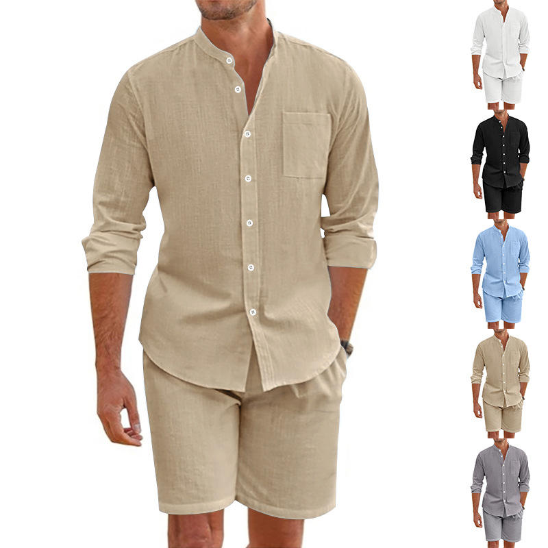 Men's Summer Linen Button up S - Linen Shirt Breathable ulasan dan harga