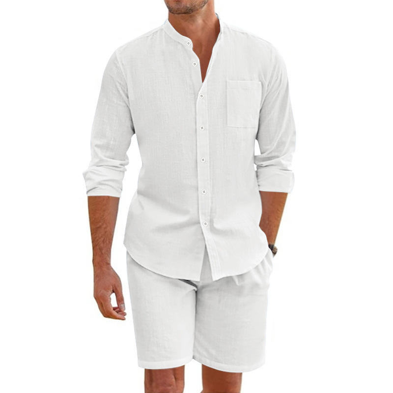Men's Summer Linen Button up S - Linen Shirt Breathable ulasan dan harga