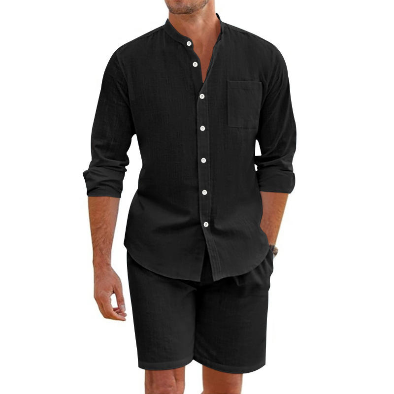 Men's Summer Linen Button up S - Linen Shirt Breathable ulasan dan harga