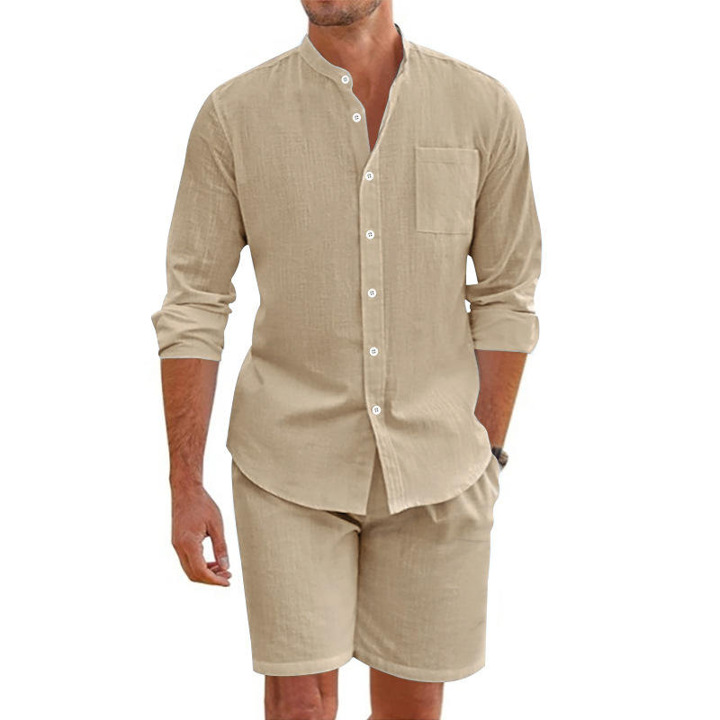Men's Summer Linen Button up S - Linen Shirt Breathable ulasan dan harga