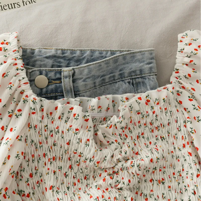 Blouses Shirts Women Floral Dr - Short Linen Drawstring ulasan dan harga