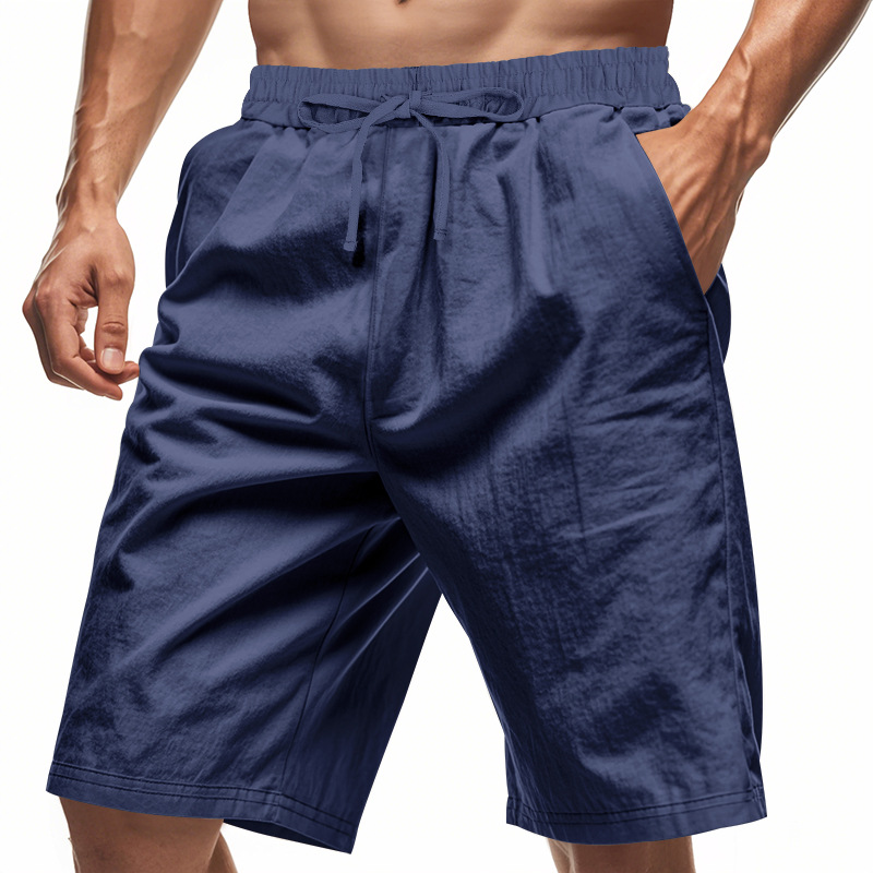 2026 New Men Cotton Linen Beac - Short Linen Drawstring ulasan dan harga