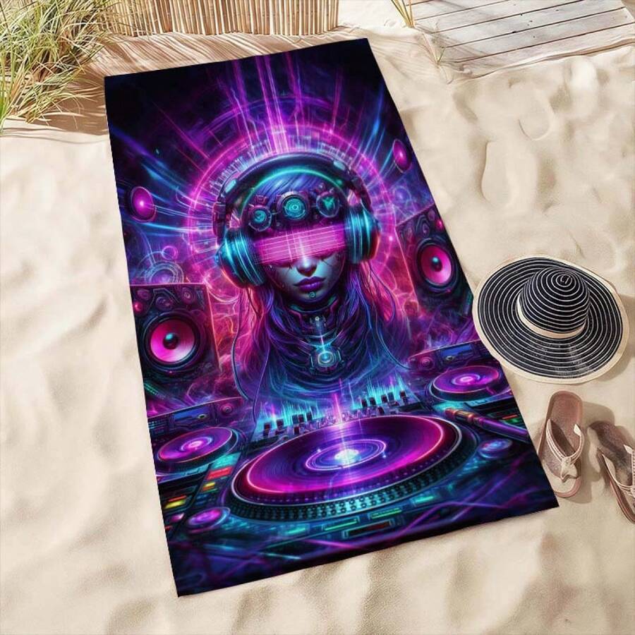 Extra Large Cyberpunk DJ Patte - Beach Towel Large ulasan dan harga