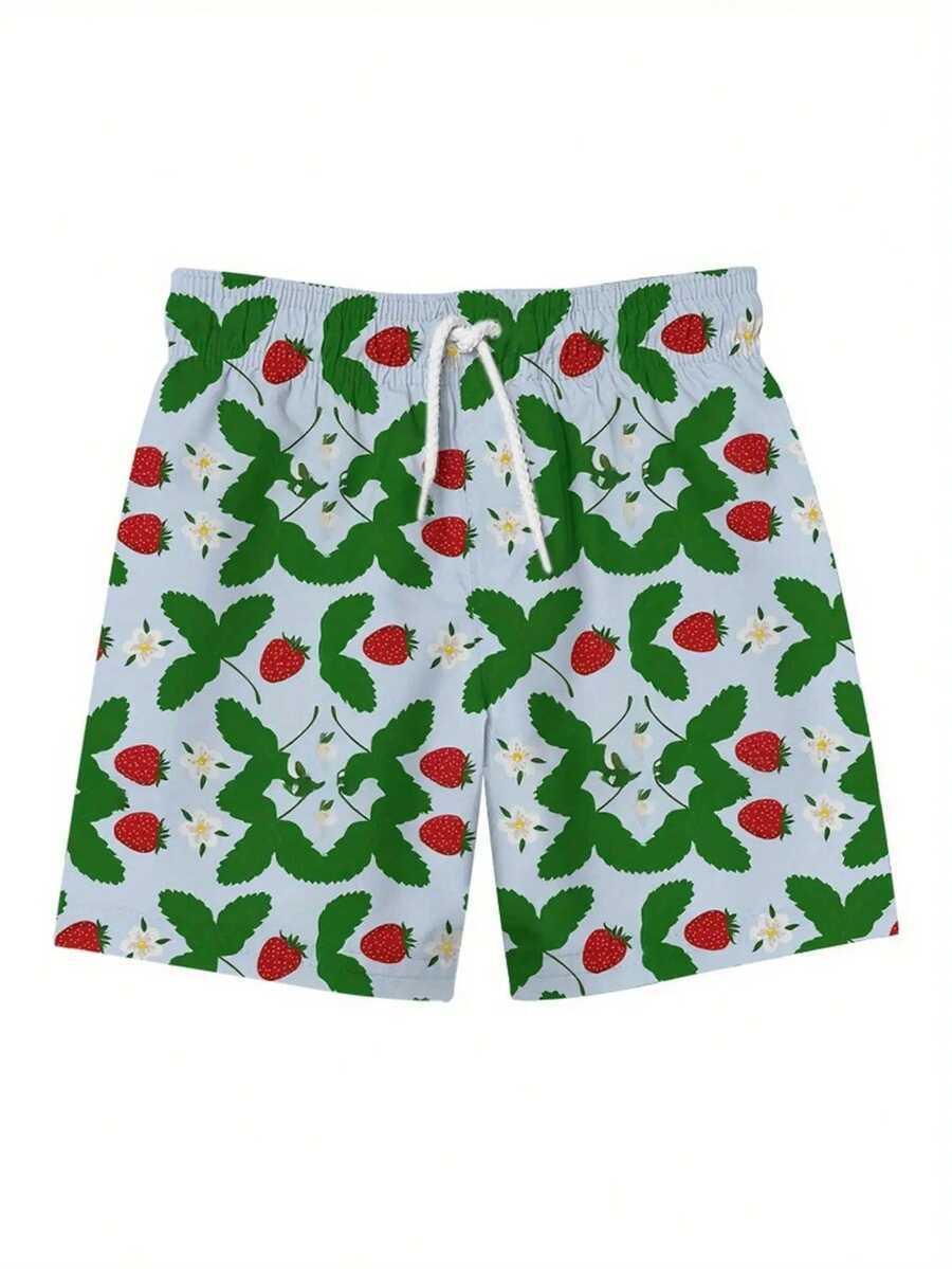 Mens Strawberry Print Beach Sh - Swim Trunk Quick Dry ulasan dan harga