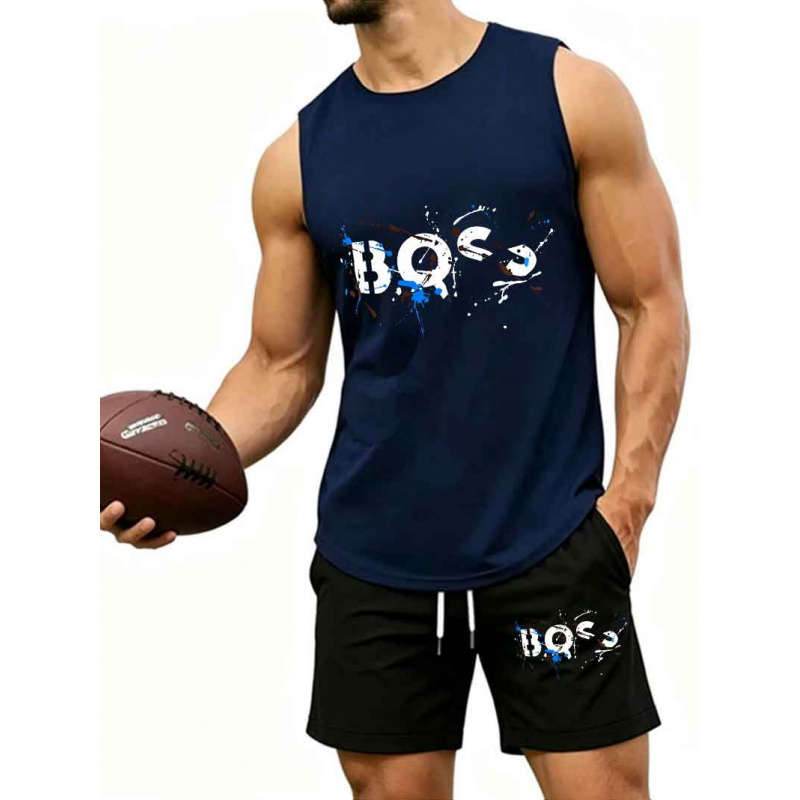 Men's  Graffiti Letter Print 2 - Tank Top Muscle ulasan dan harga