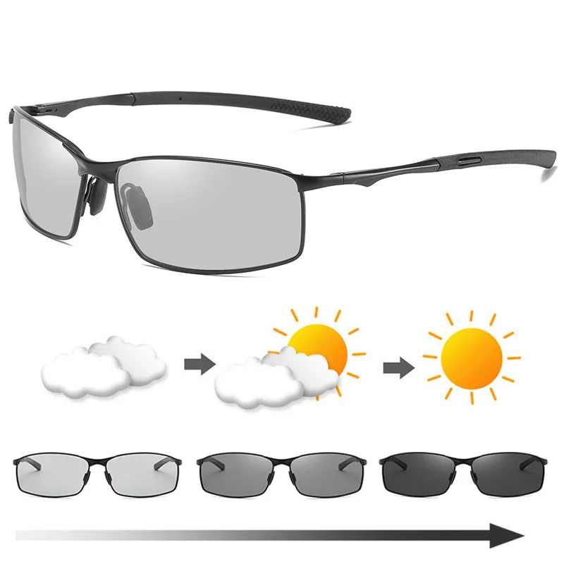 Photochromic Men Polarized Sun - Sunglasses Aviator Polarized ulasan dan harga