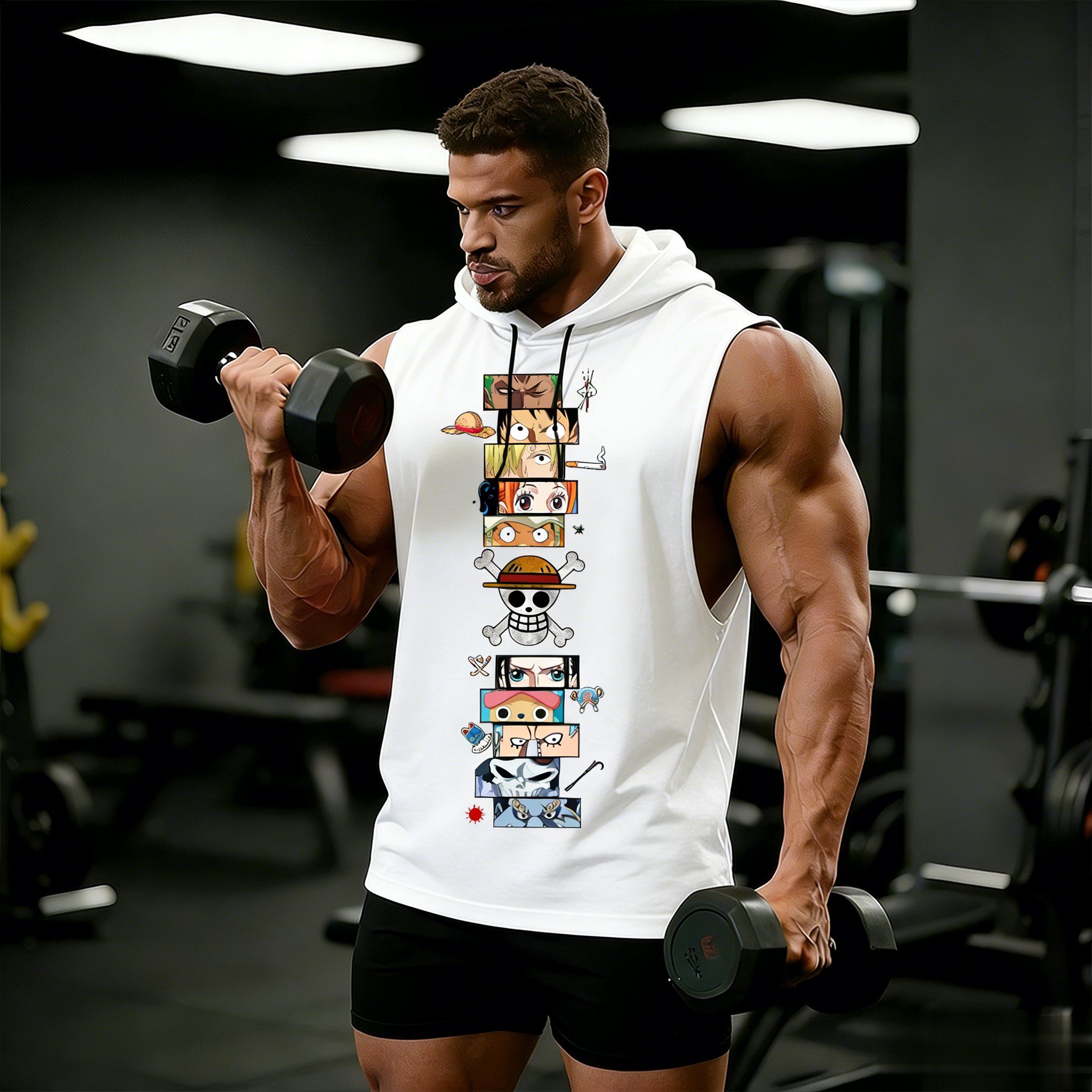 One Piece Anime Hoodie Sleevel - Tank Top Muscle ulasan dan harga