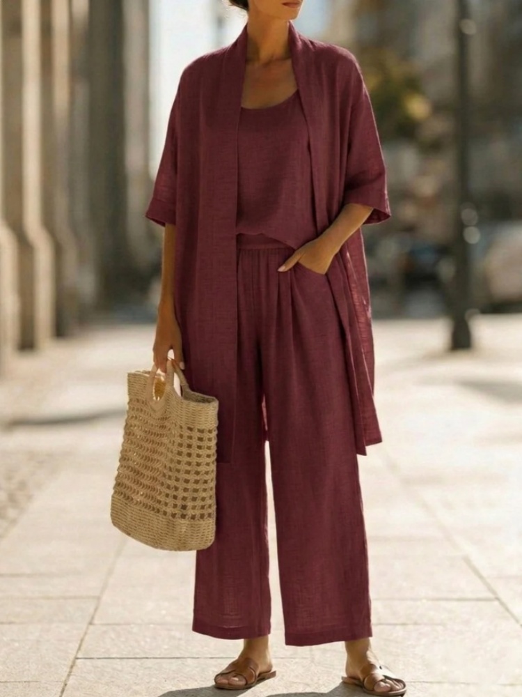 Casual Solid Cotton Linen Loos - Linen Shirt Breathable ulasan dan harga