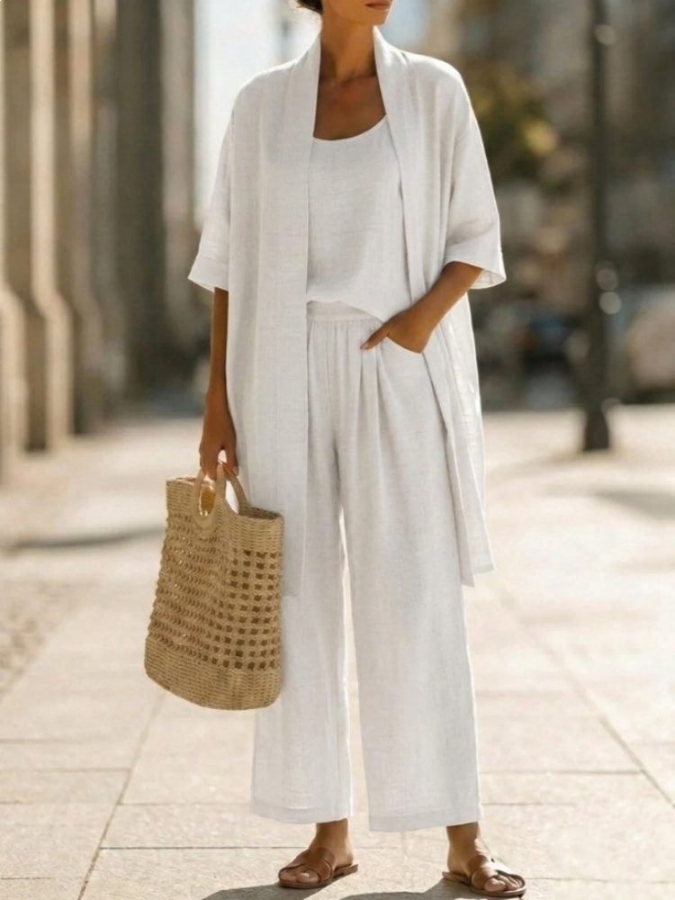 Casual Solid Cotton Linen Loos - Linen Shirt Breathable ulasan dan harga