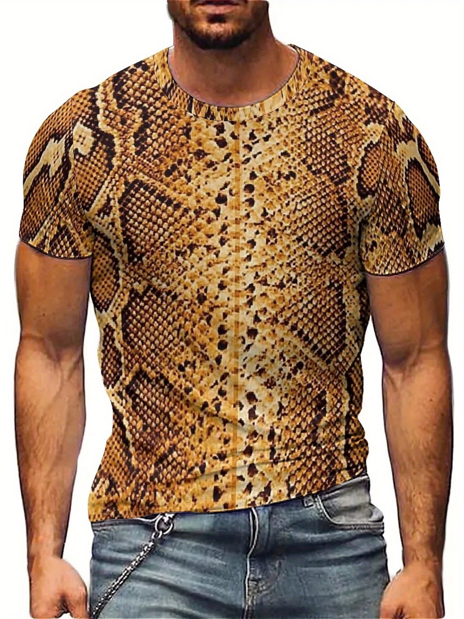 Men'S 3D Print Snake Graphic T - Tee Graphic Print ulasan dan harga