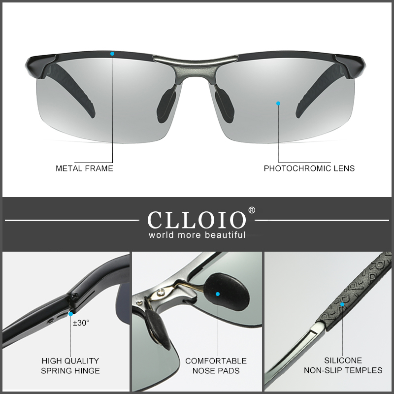 CLLOIO Aluminum Photochromic S - Sunglasses Aviator Polarized ulasan dan harga