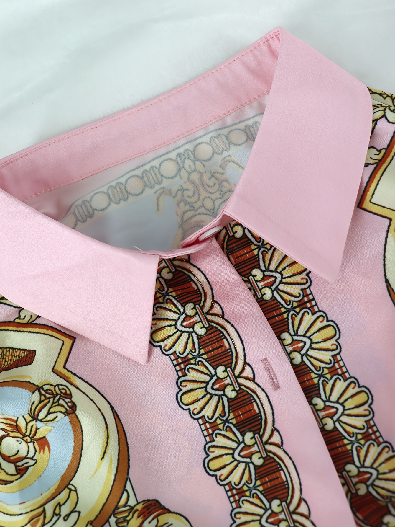Women 2 Piece Set Ornate Print - Shirt Camp Collar ulasan dan harga