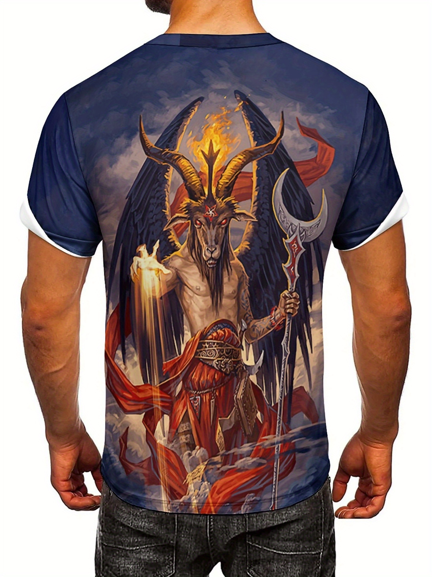Men's 3D Demon Print T-Shirt | - Tee Graphic Print ulasan dan harga