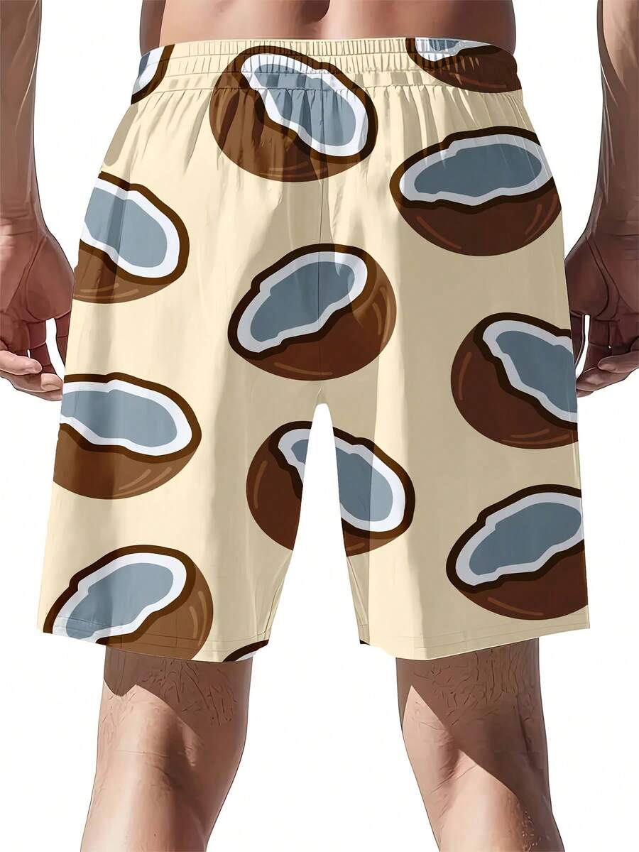 Mens Coconut Print Swim Trunks - Swim Trunk Quick Dry ulasan dan harga