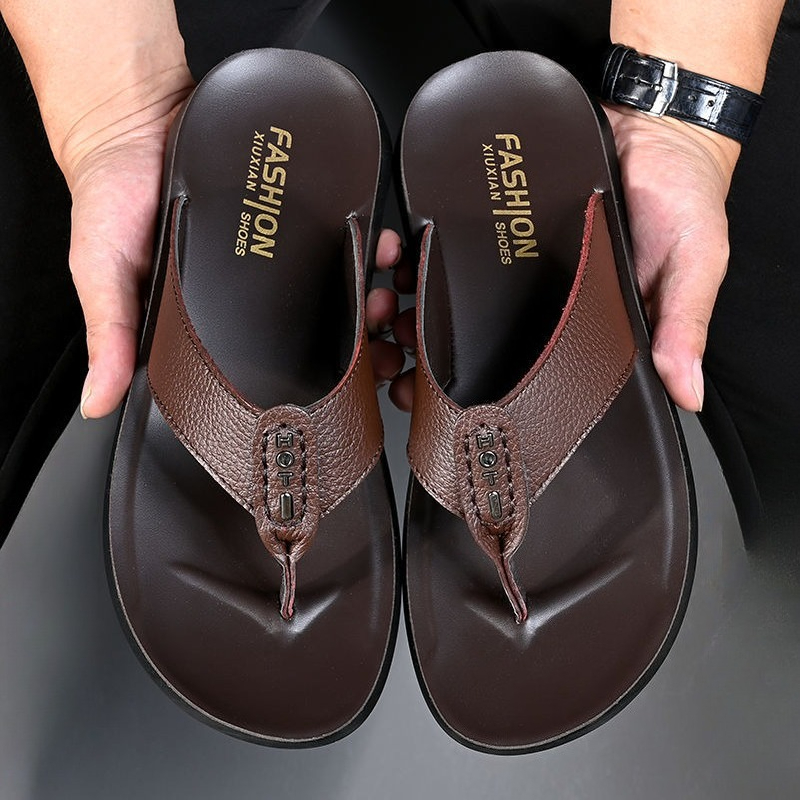 Hot Sale Men's Flip Flops High - Flip Flop Leather Men ulasan dan harga