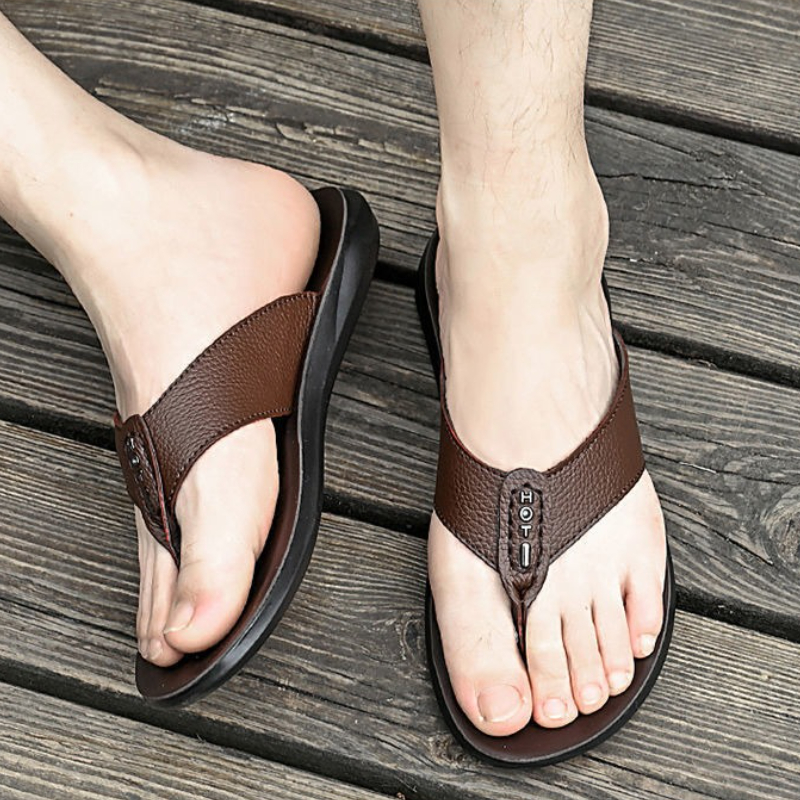 Hot Sale Men's Flip Flops High - Flip Flop Leather Men ulasan dan harga