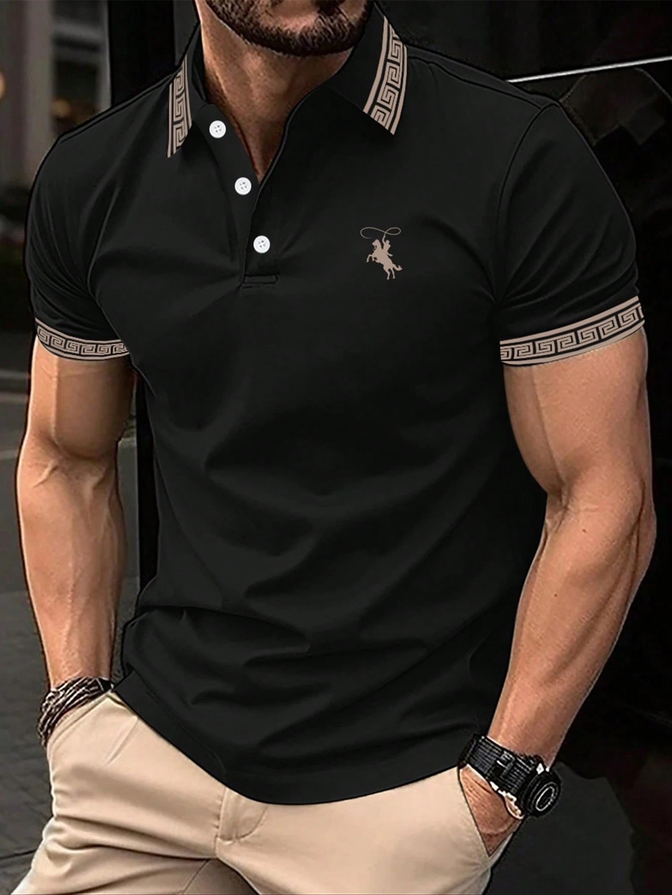 The new men's short-sleeved PO - Polo Shirt Pique ulasan dan harga