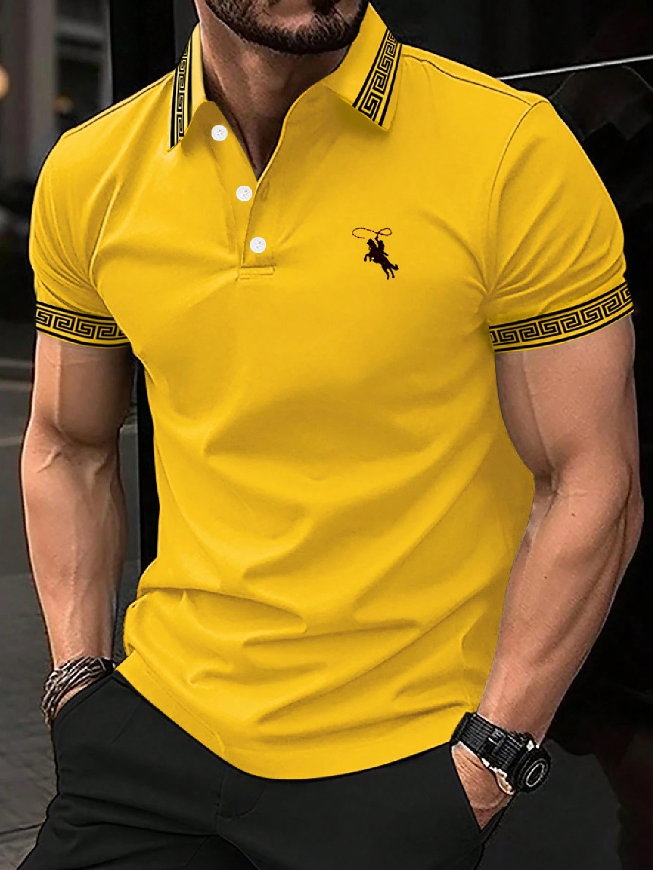 The new men's short-sleeved PO - Polo Shirt Pique ulasan dan harga
